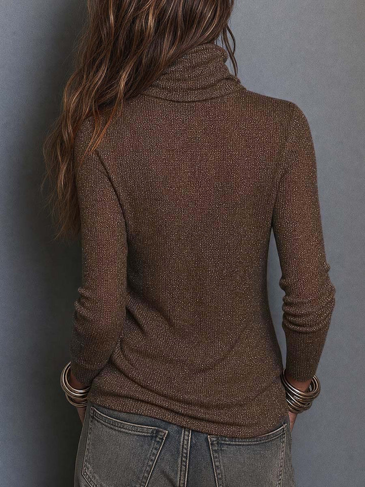 Lightweight Brown Boho Knit Hoodie with Long Sleeves