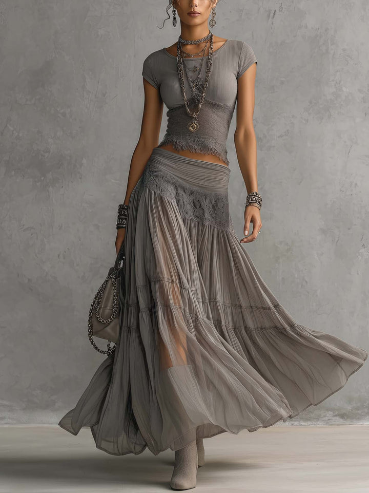 Elena | Long Dress Set with Top