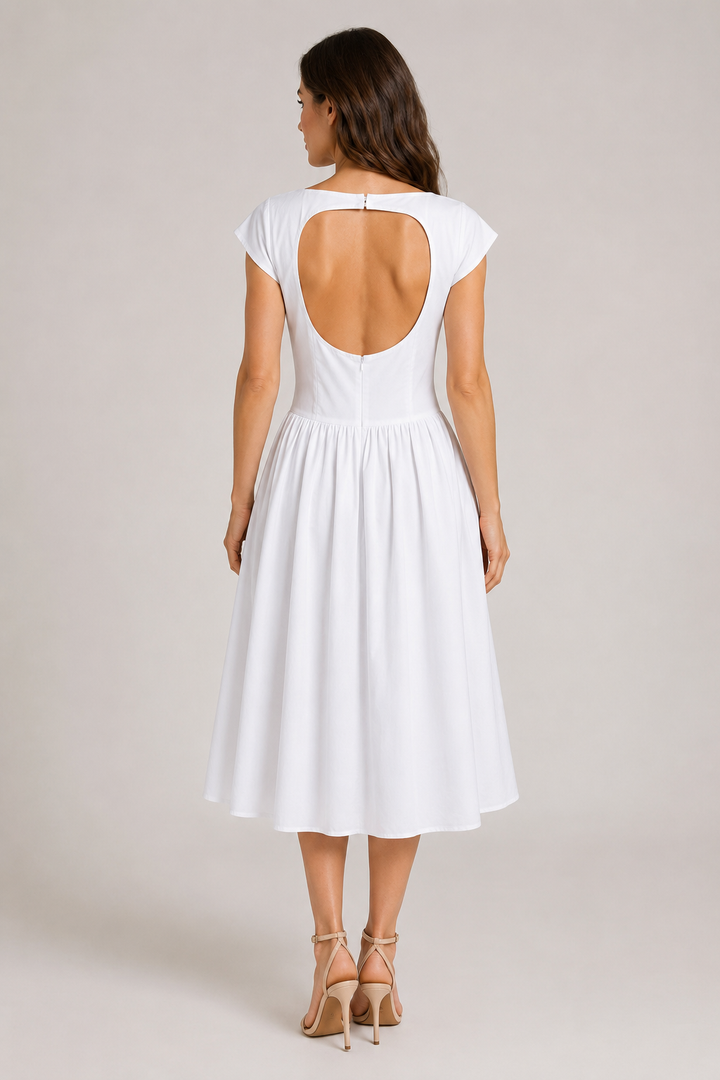 Želmíra | Midi A-Line Dress with Boat Neck