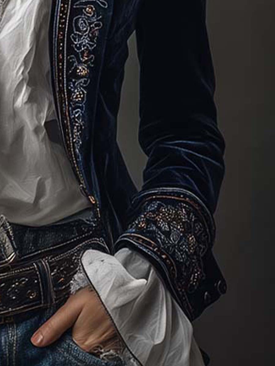 Gabrielle | Embroidered Long Robe with Elegant Detailing