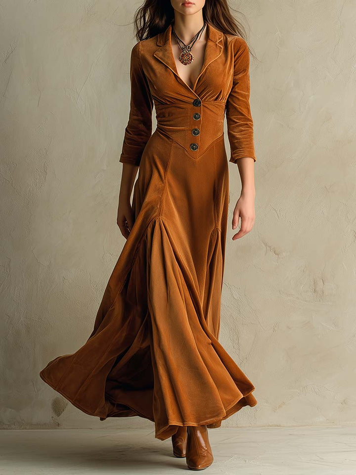 Chic Velvet 70s-Inspired Blazer Dress