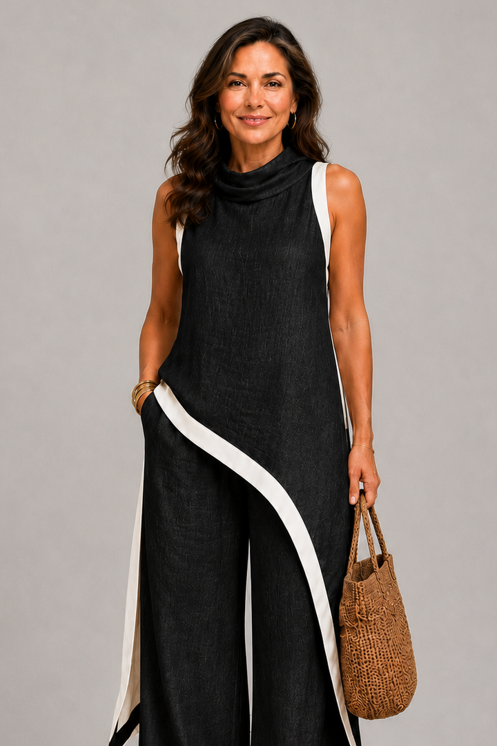 Leonora | Chic Co-Ord Set with Stylish Contrast Accents