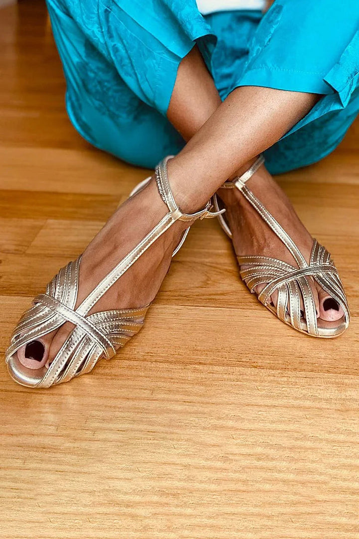 Edna - Glossy Peep Toe Sandals