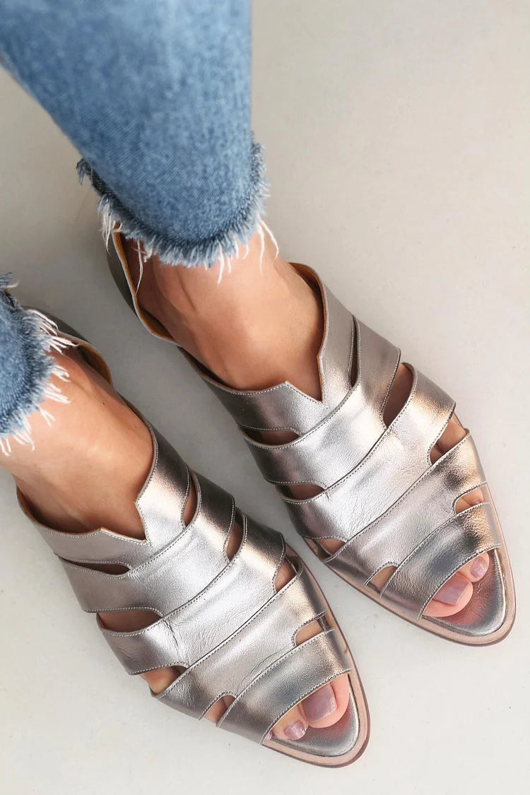 Zilda - Open Toe Ballerina Flats