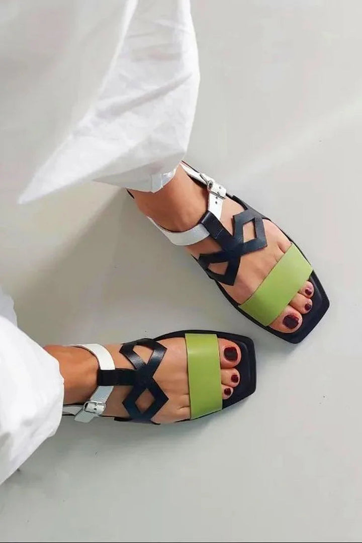 Eulalia - Black Cut-Out Sandals