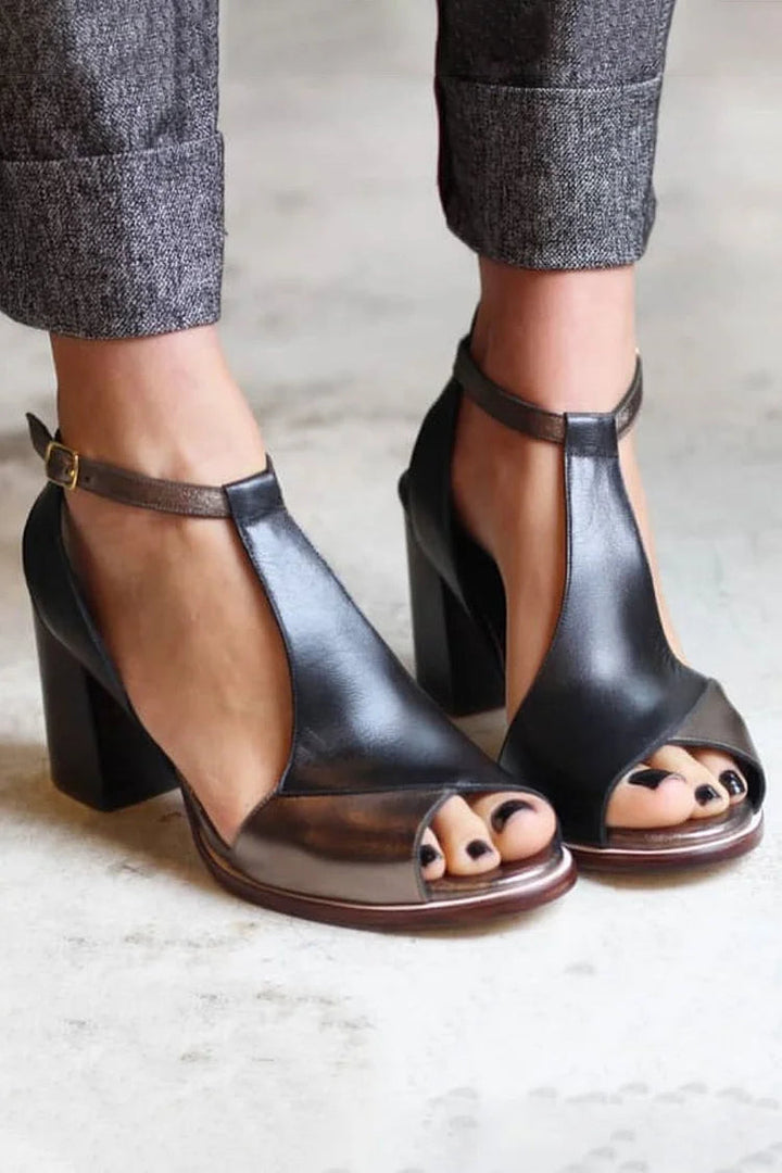 Gloria - Elegant Black Peep Toe Shoes for Sophisticated Looks
