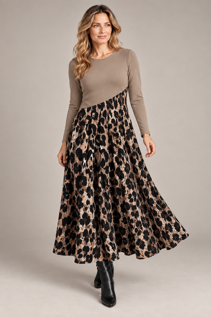 Leona | Leopard Print Midi Dress