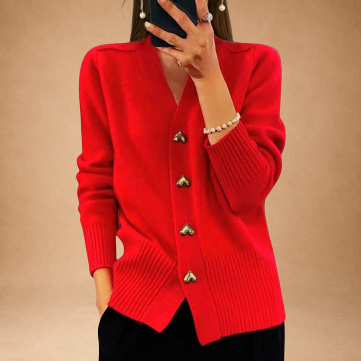 Marij – Women's V-Neck Sweater in Vintage Style