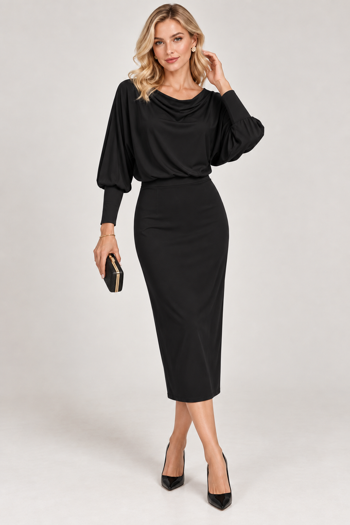 Karolína | Ruching Detail Midi Dress
