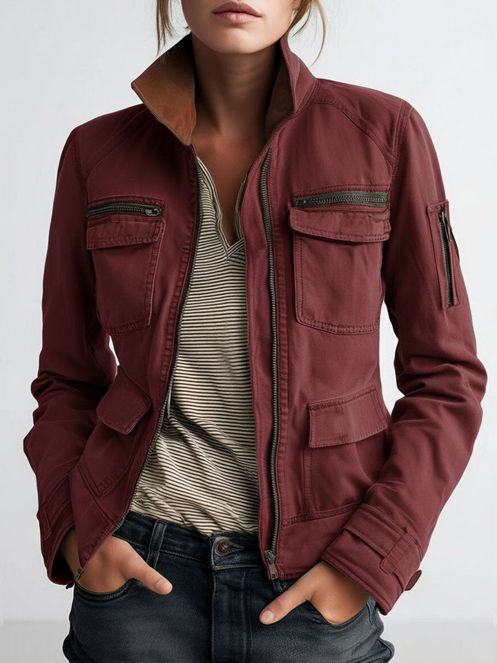 Olive Utility Pocket Cargo Jacket