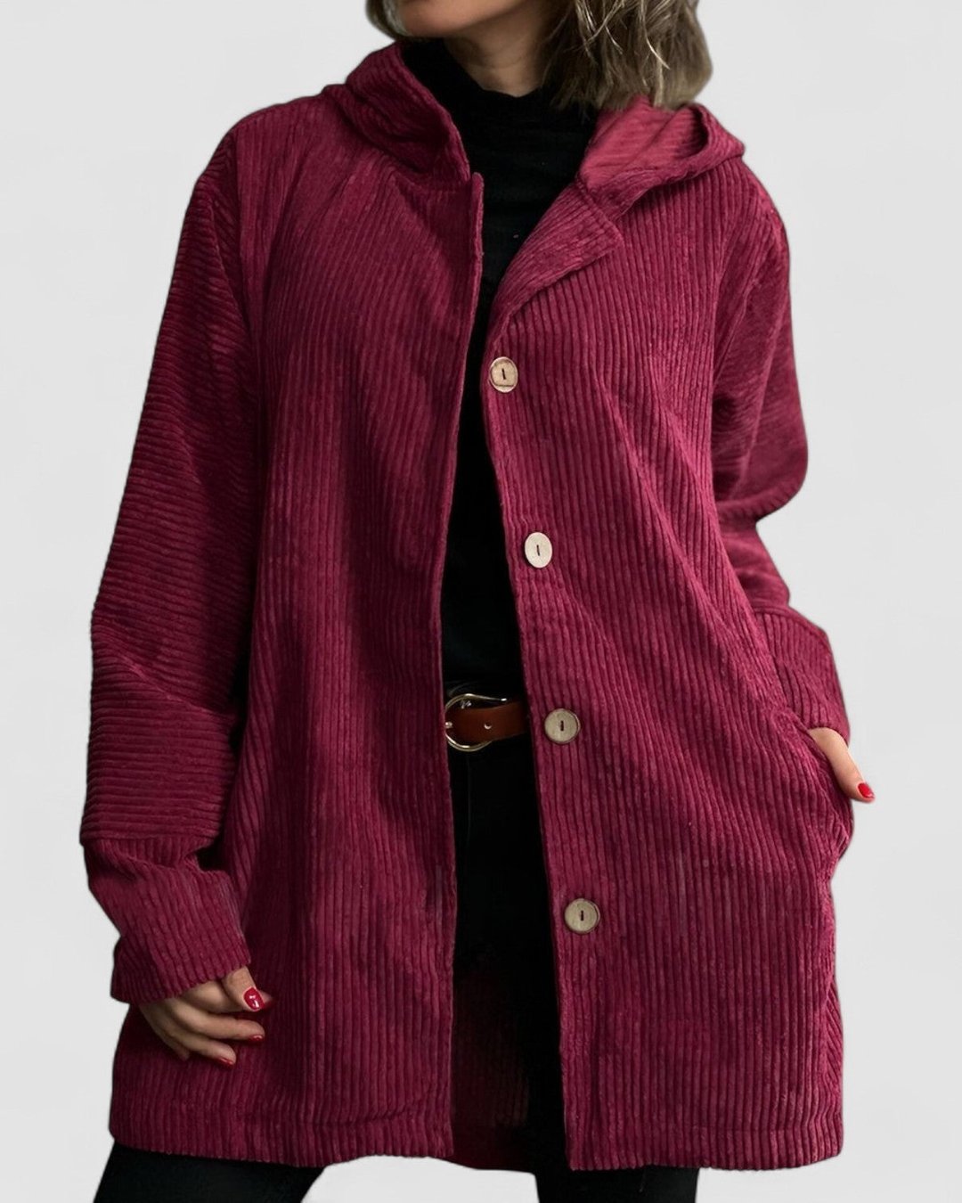 Mae | Cosy Corduroy Hooded Jacket