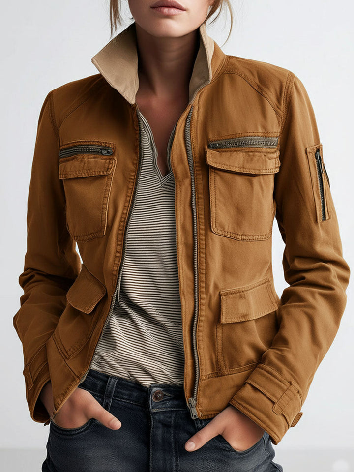 Olive Utility Pocket Cargo Jacket
