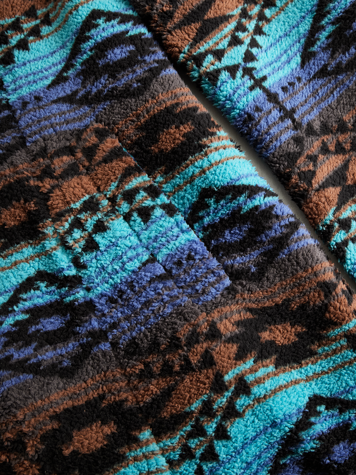 Vintage-Inspired Bohemian Wool Coat with Tribal Patterns