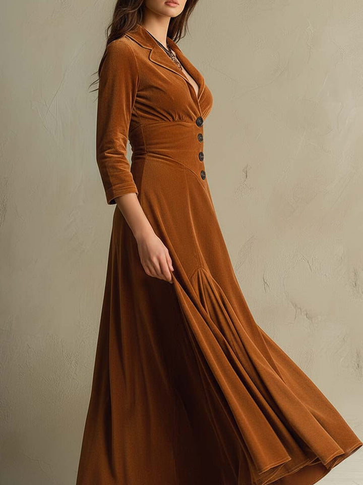 Chic Velvet 70s-Inspired Blazer Dress