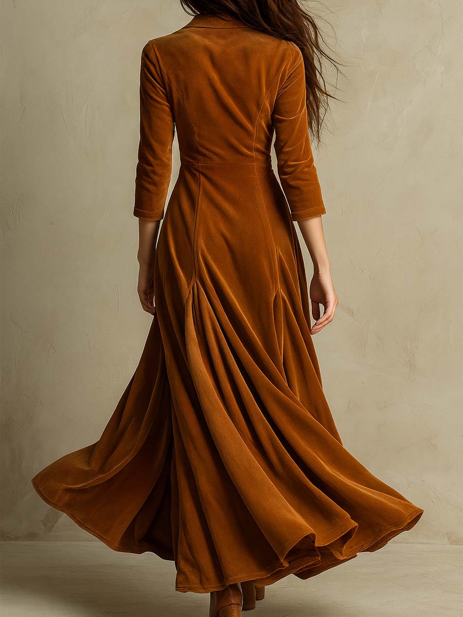 Chic Velvet 70s-Inspired Blazer Dress
