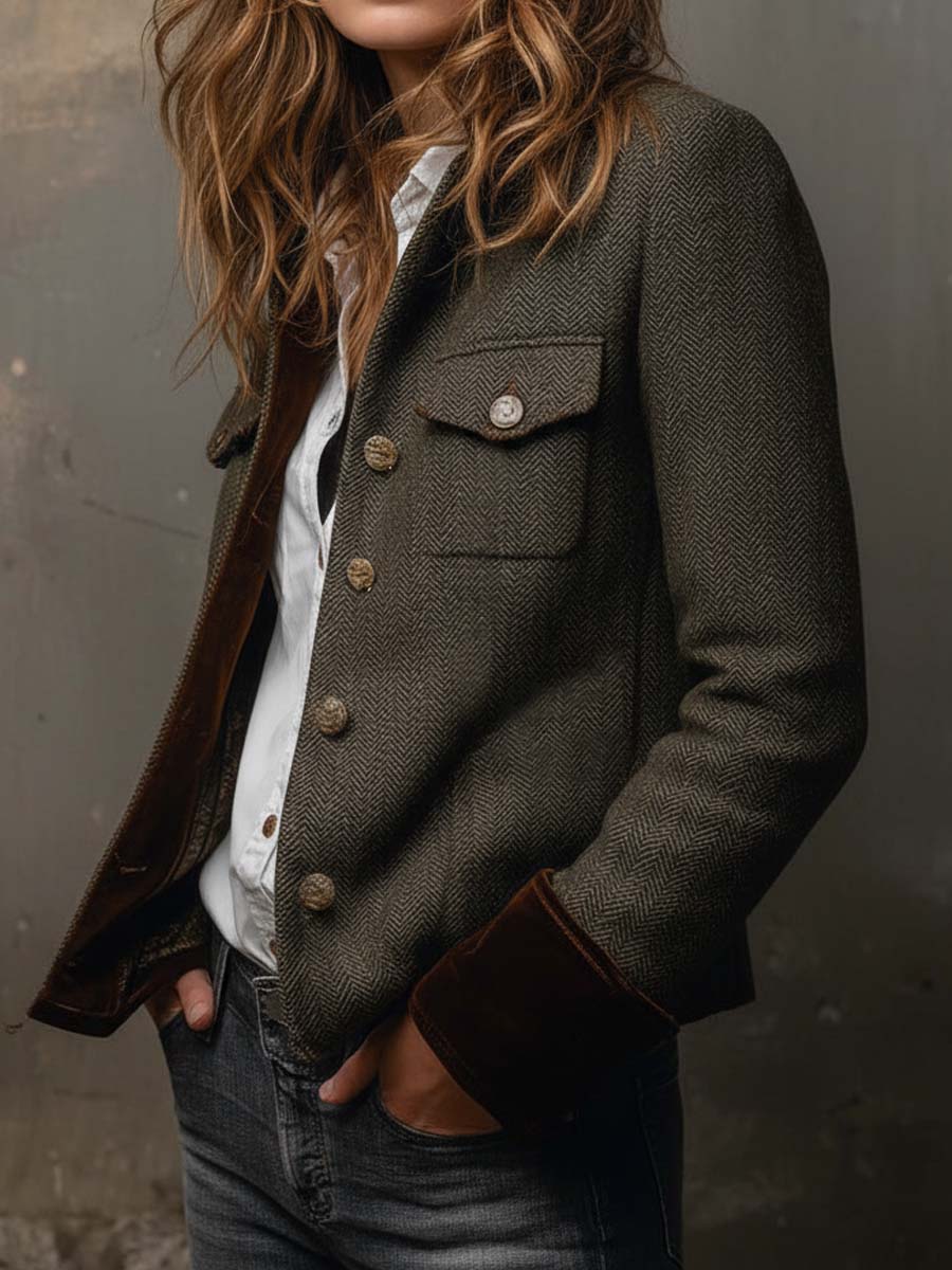 Rachel | Classic Herringbone Mac Coat