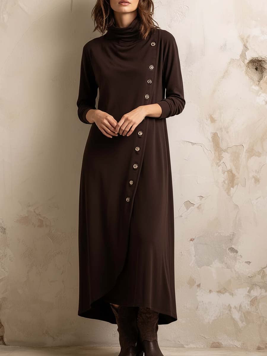 Bohemian Midi Dress Featuring Side Button Detail