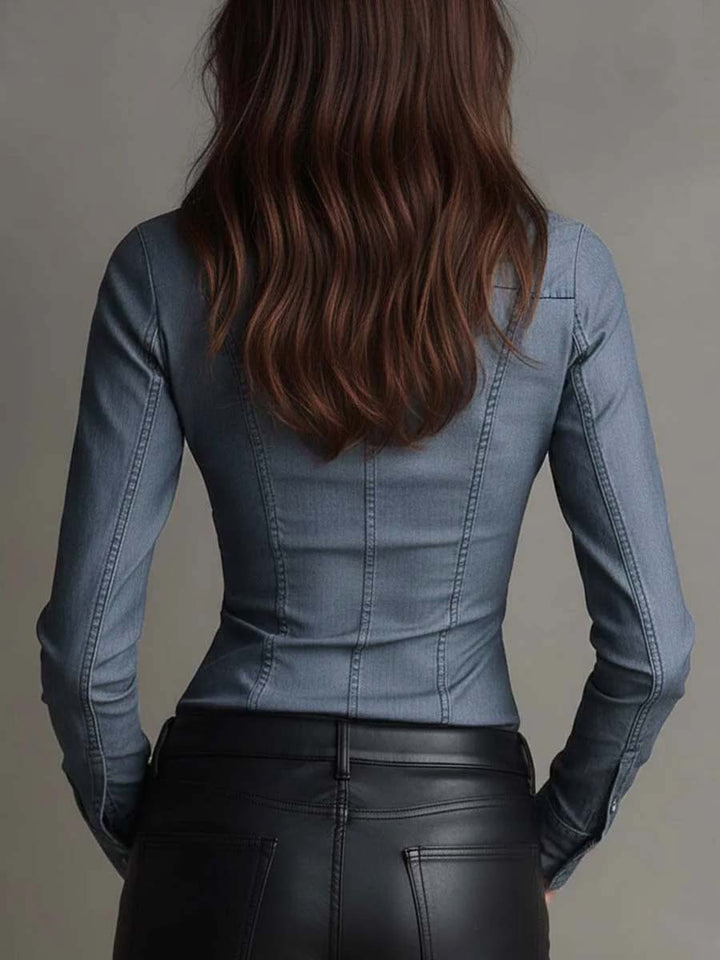 Tailored Tencel Shirt with Integrated Center Seam