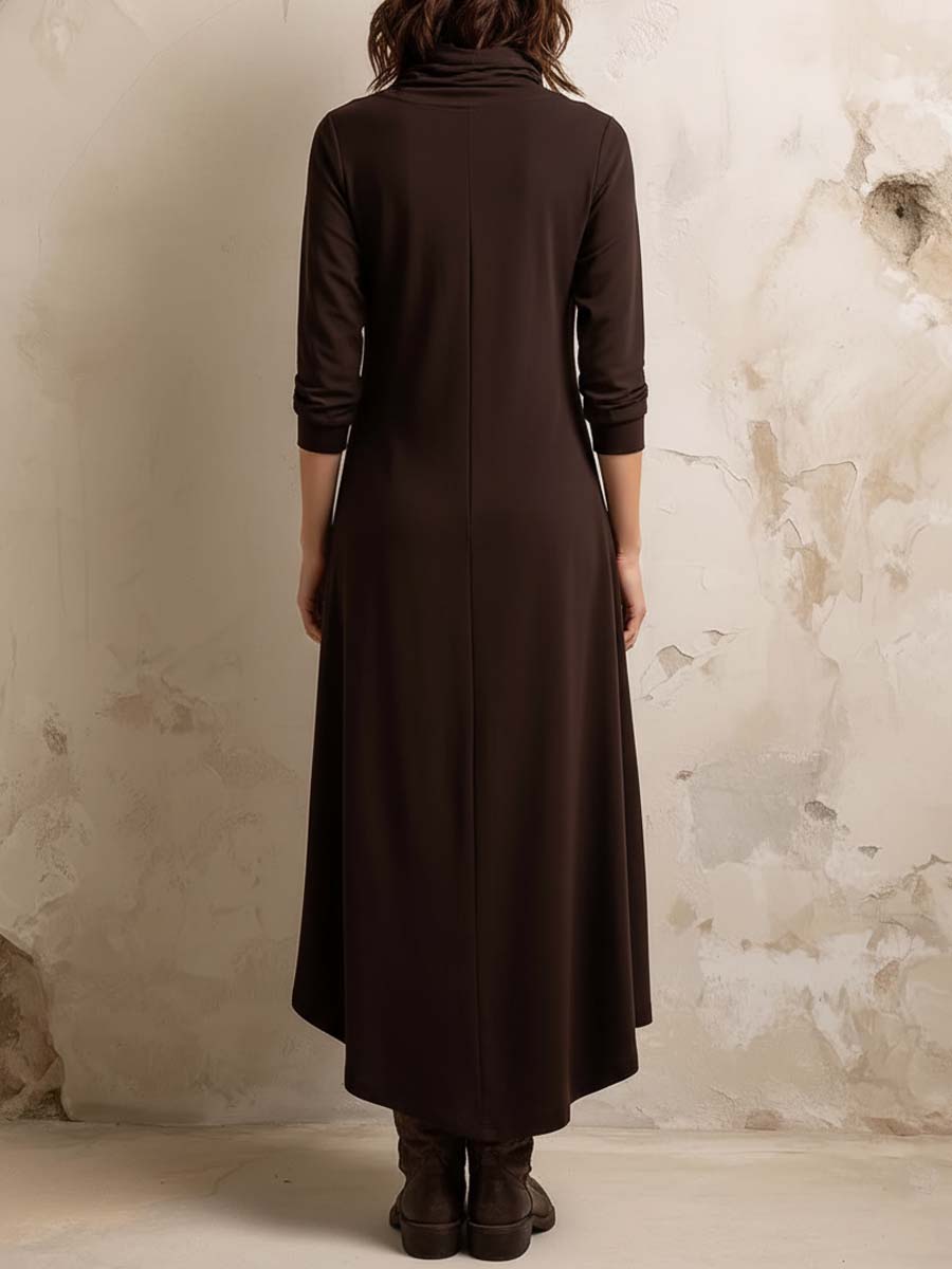 Bohemian Midi Dress Featuring Side Button Detail