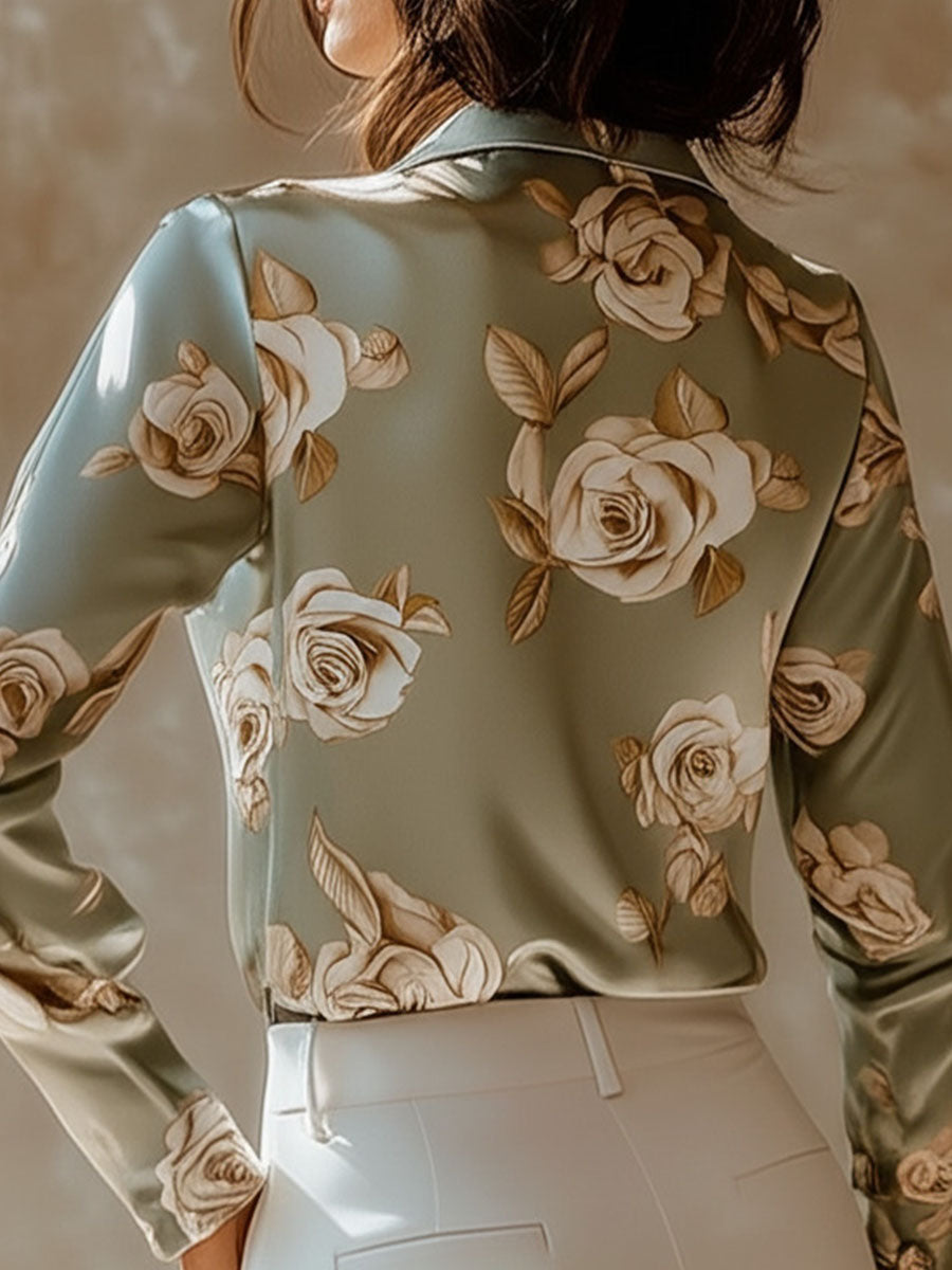 Chic Pink Satin Blouse with Side Button Detail
