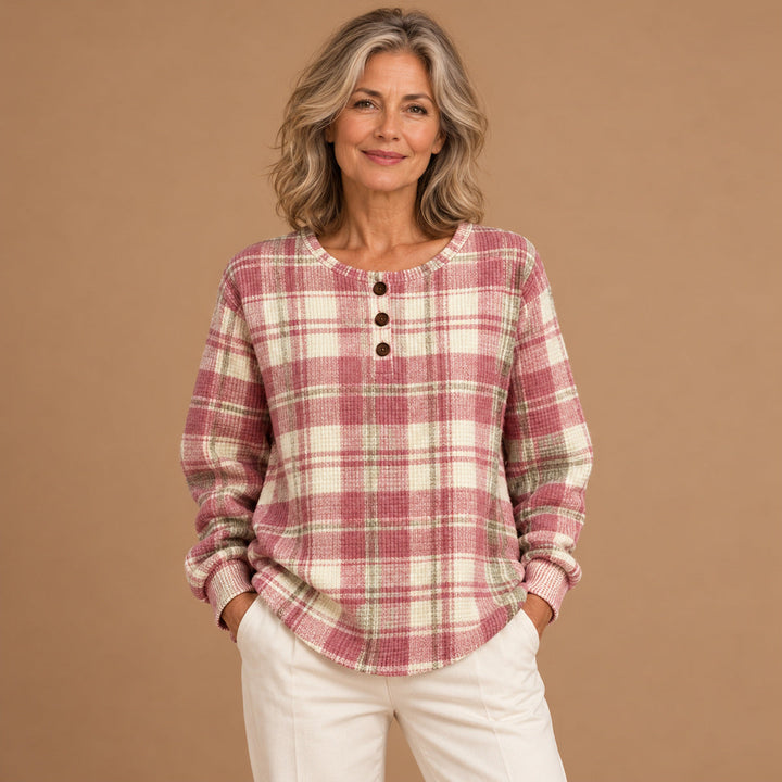 Iseult - Pink Checked Pattern Jumper