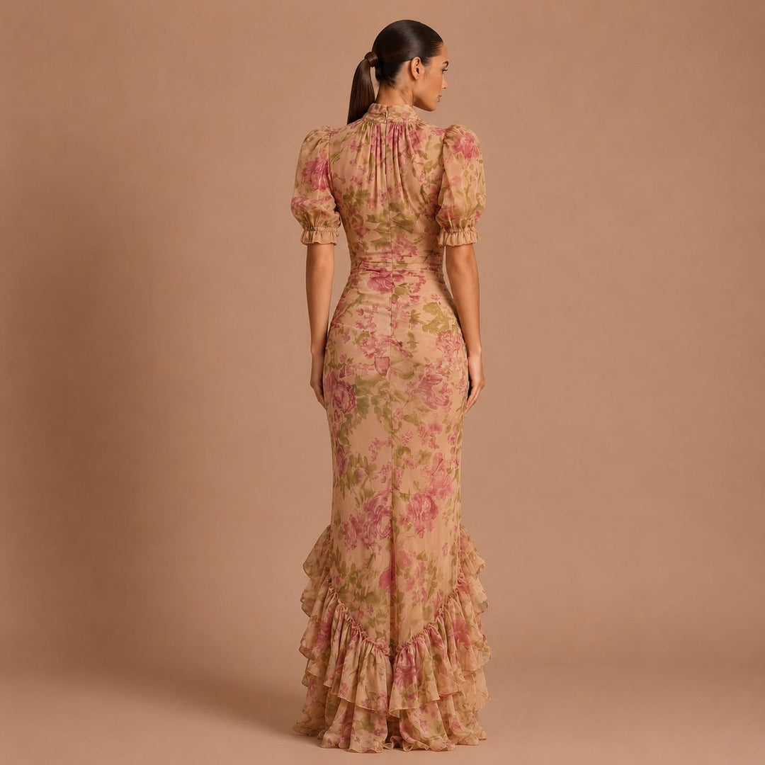 Rosario | Long Floral Chiffon Dress