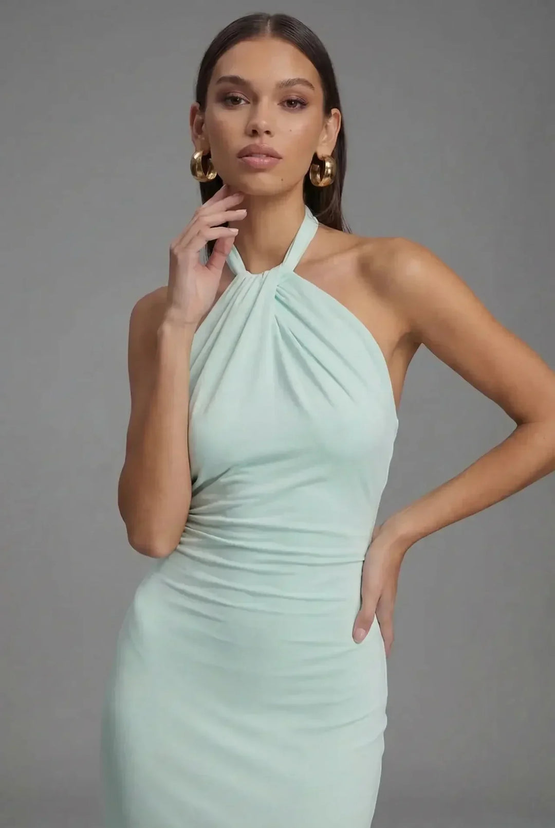 Greta | Sleeveless Shiny Maxi Dress