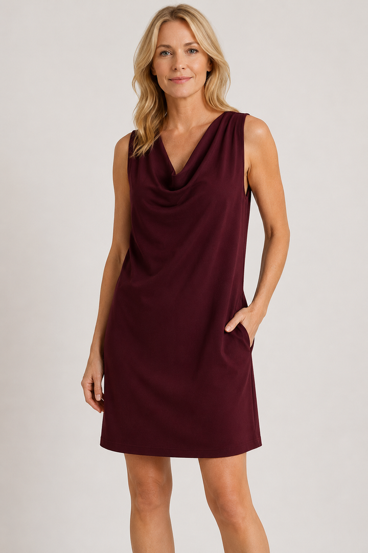 Miroslava | Draped Neckline Short Dress