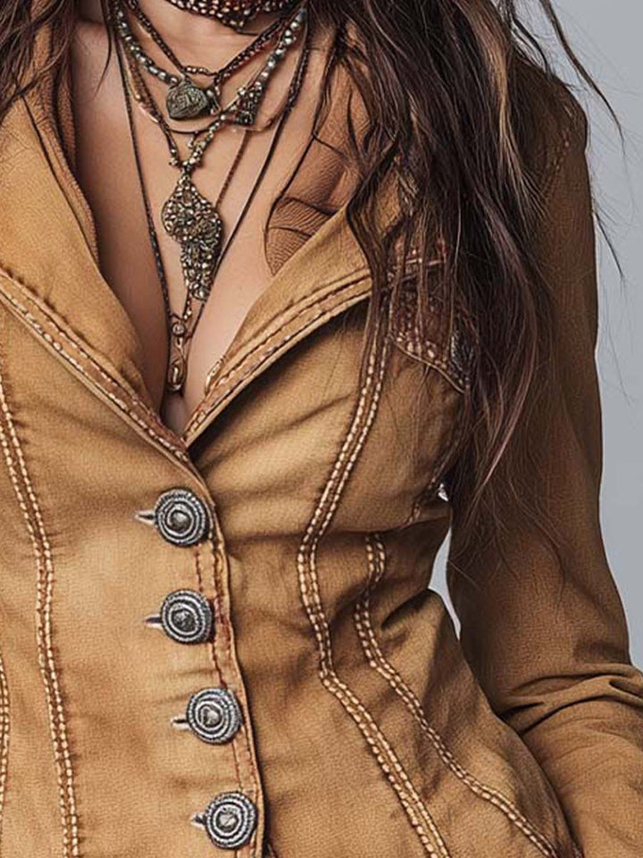 Vintage-Style Slim Fit Lime Jacket Crafted from Distressed Denim