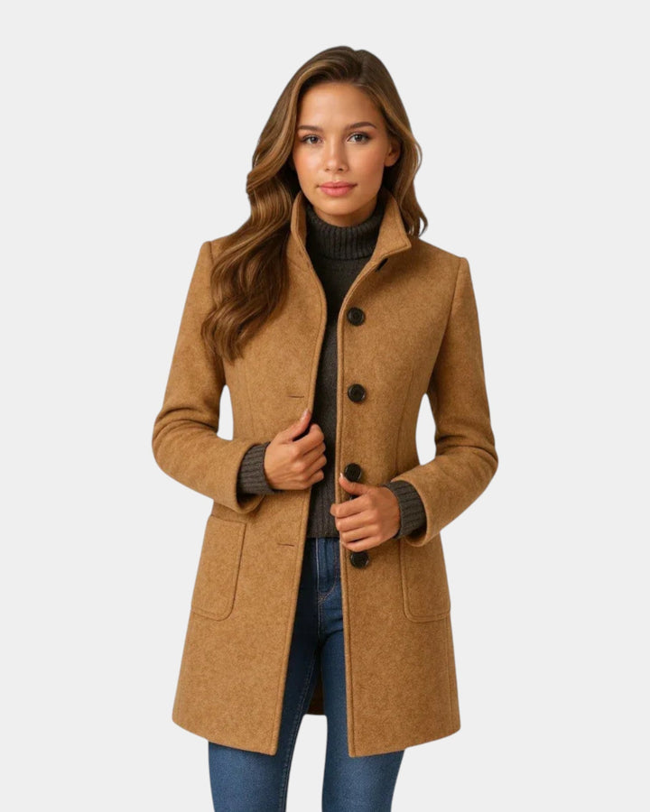 Chic Tailored Coat with Stand-Up Collar