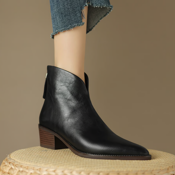 Eleni - Elegant Ankle Boots with Low Heel