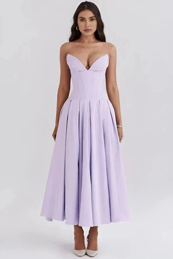 Midi Dress with Structured Bra - No Straps