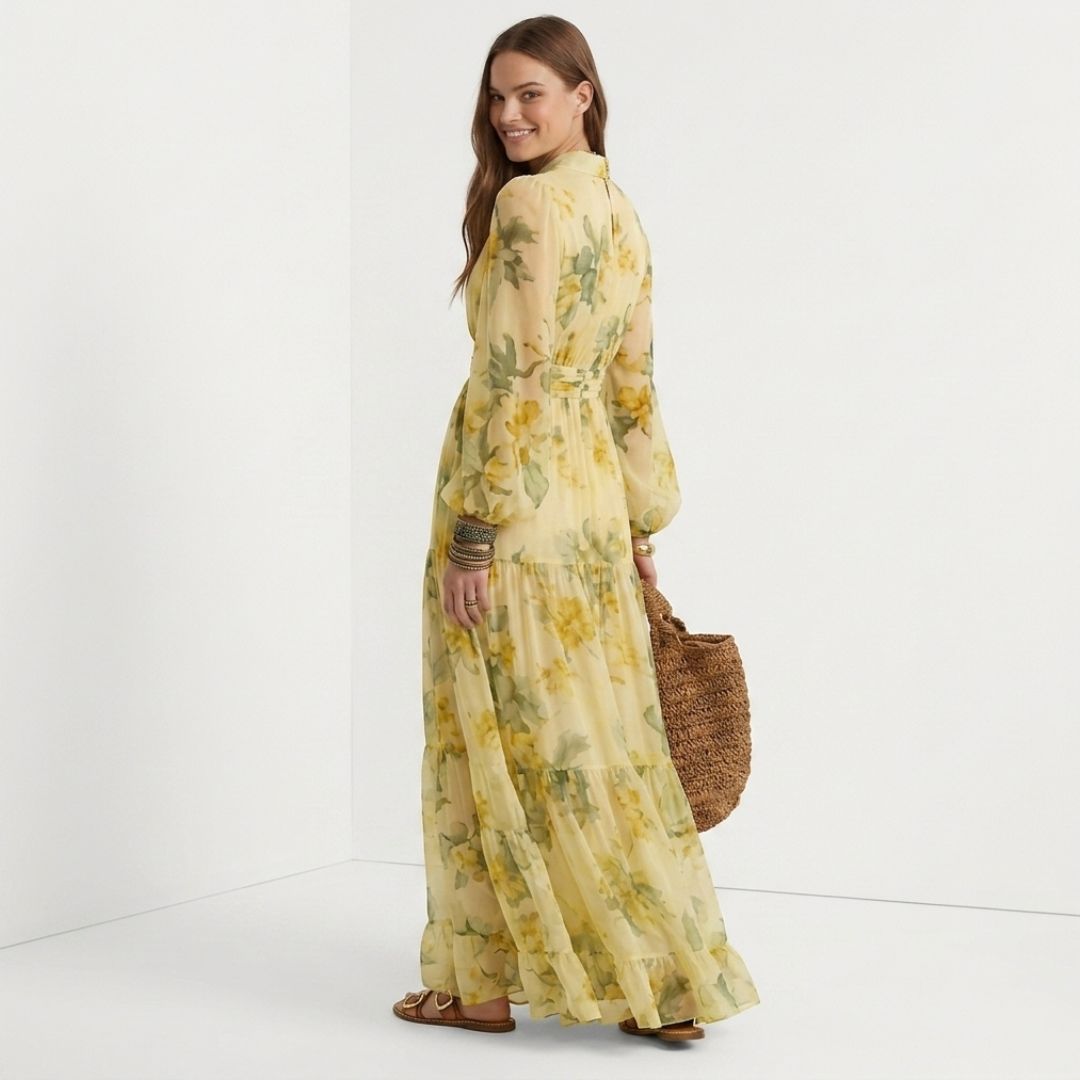 Meg - Printed Dress with Flared Sleeves