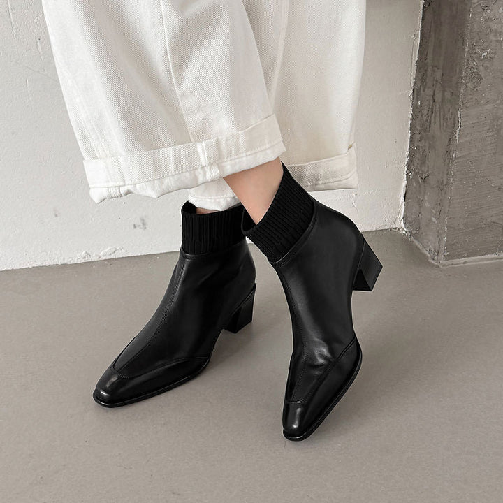 Noelle Genuine Leather Heeled Boots