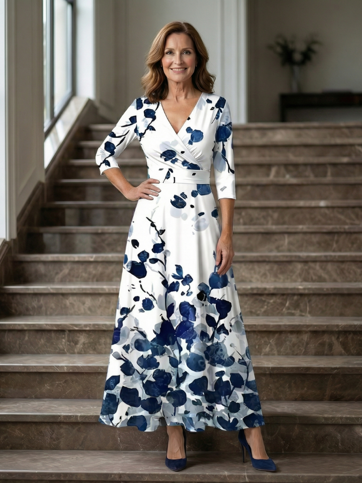 Luna | Floral Cross-Back Maxi Dress