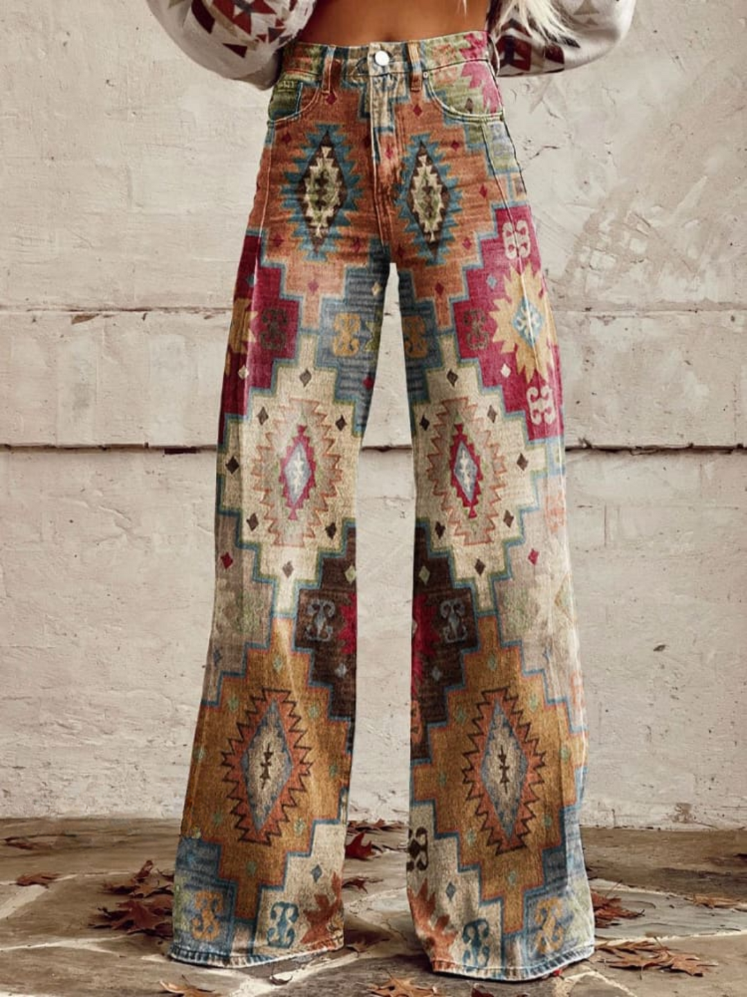 LÉA | Retro Chevron Trousers Elegant and Modern