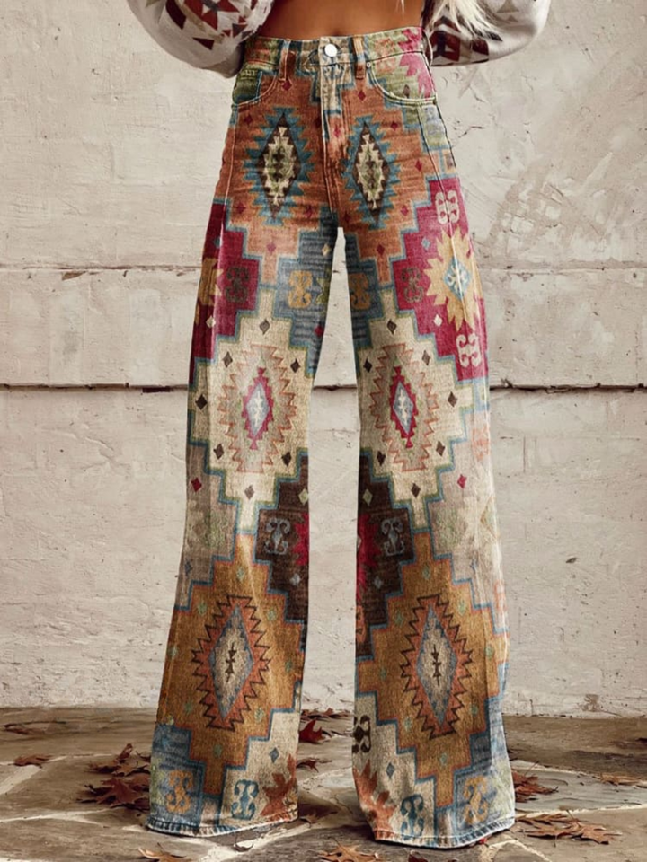 LÉA | Retro Chevron Trousers Elegant and Modern
