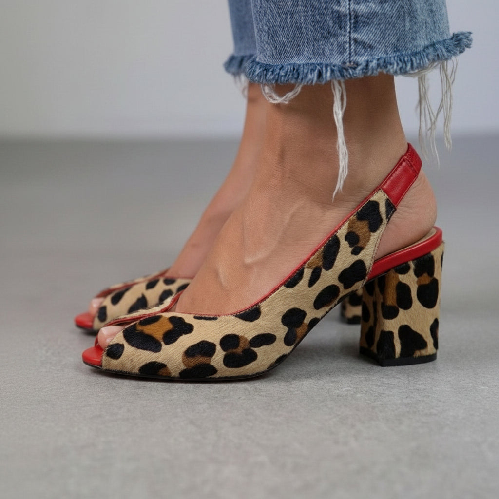 Amadora - Crimson Slingback Heels