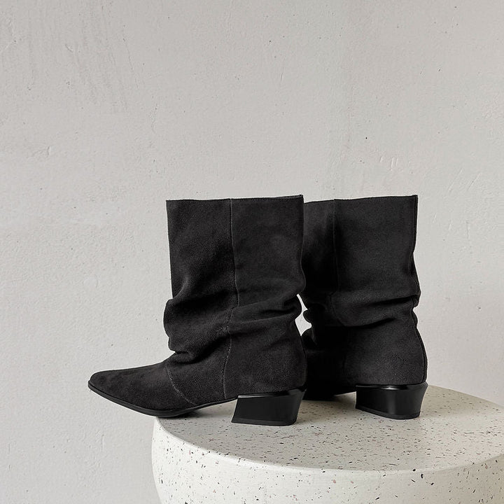 Delia Genuine Leather Mid-Calf Boots