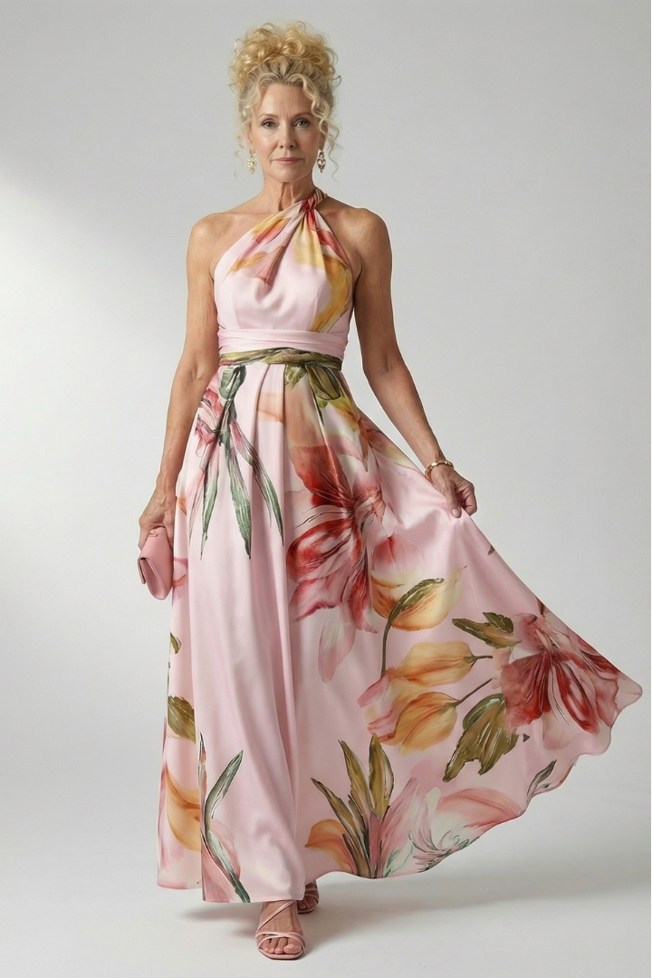 Dagmar | Halter Neck Floral Maxi Dress