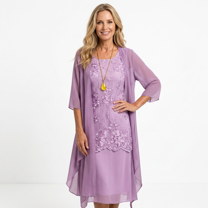 Lumi - Elegant Satin Two-Piece Dress