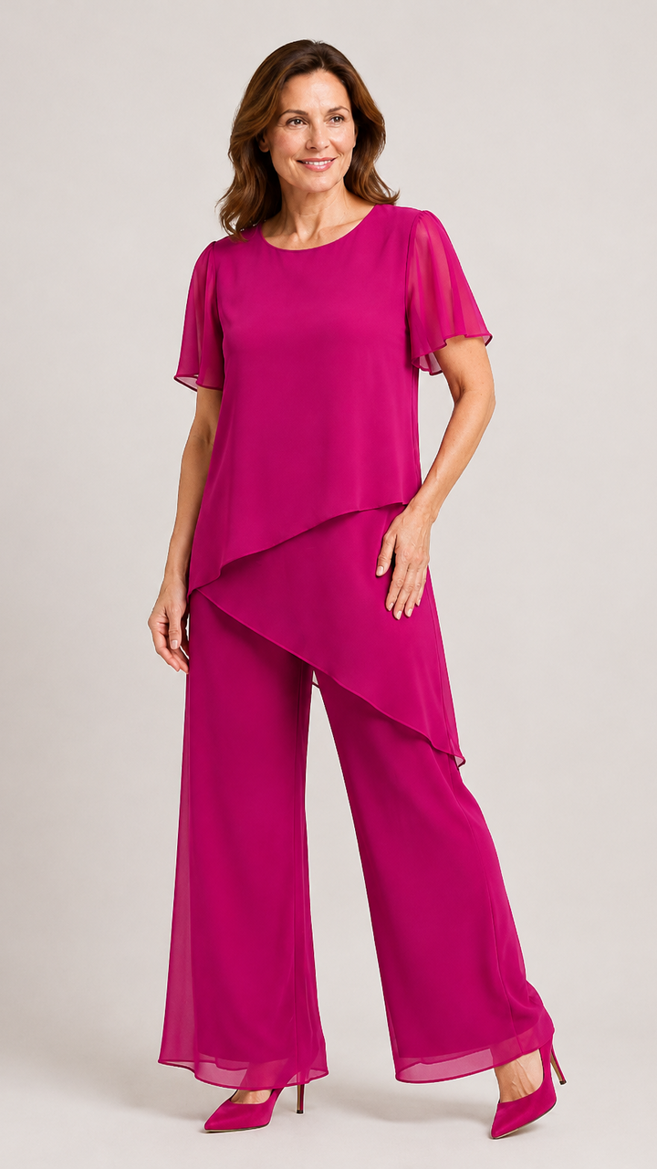 Chic Women's Ensemble with a Graceful Silhouette