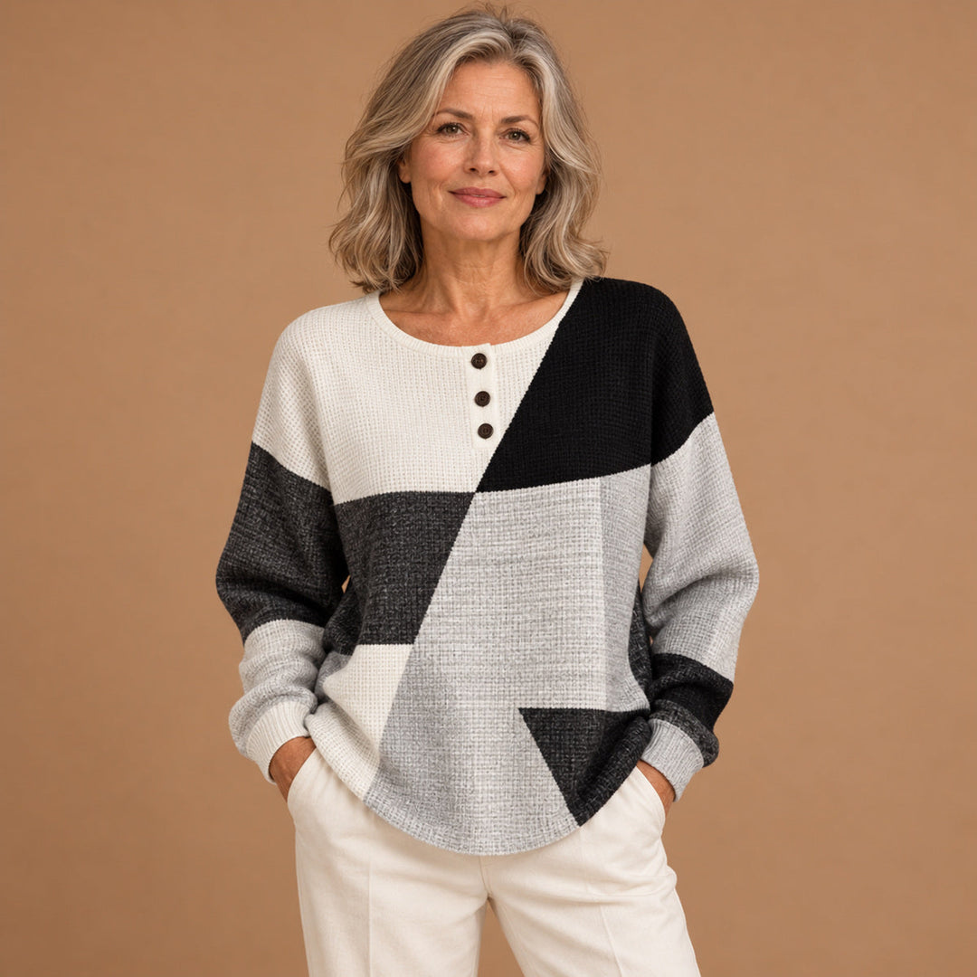 Caoimhe - Monochrome Colour-Block Jumper