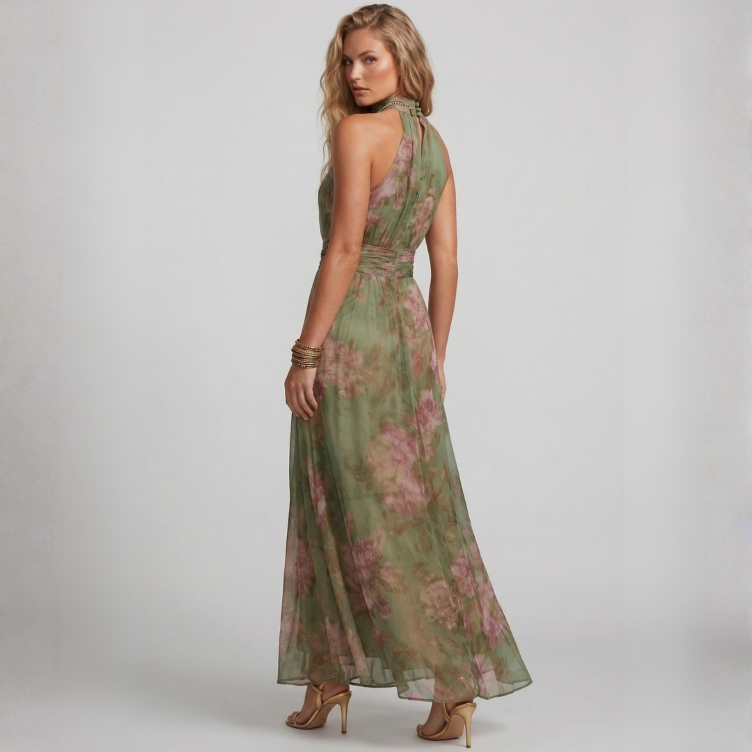 Theia - Emerald Blossom Maxi Dress