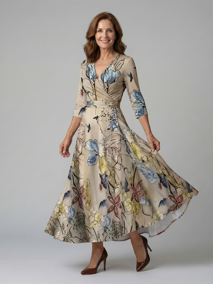 Luna | Floral Cross-Back Maxi Dress