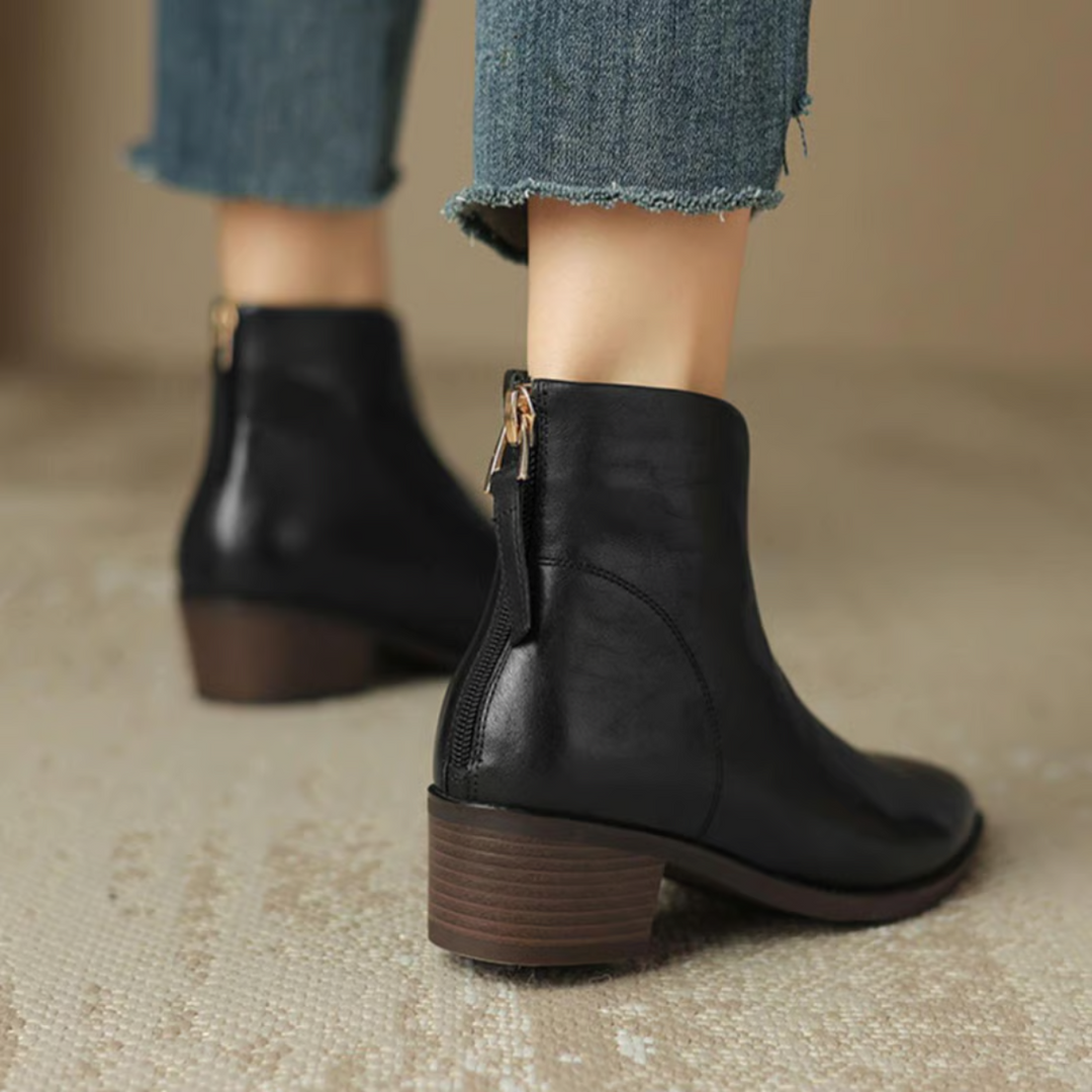 Eleni - Elegant Ankle Boots with Low Heel