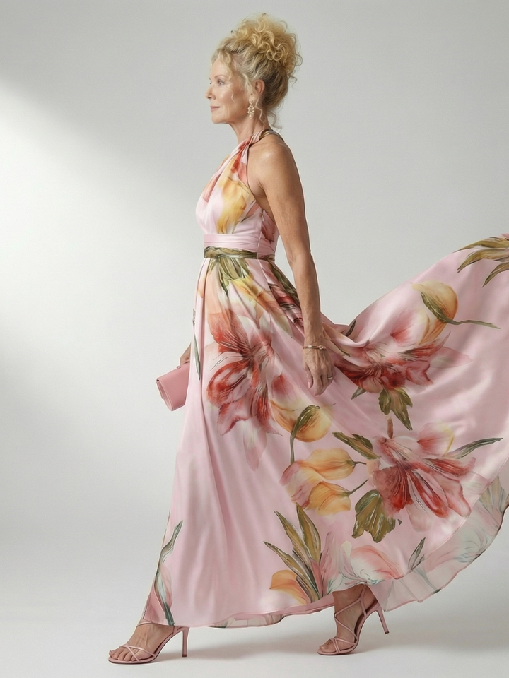 Dagmar | Halter Neck Floral Maxi Dress