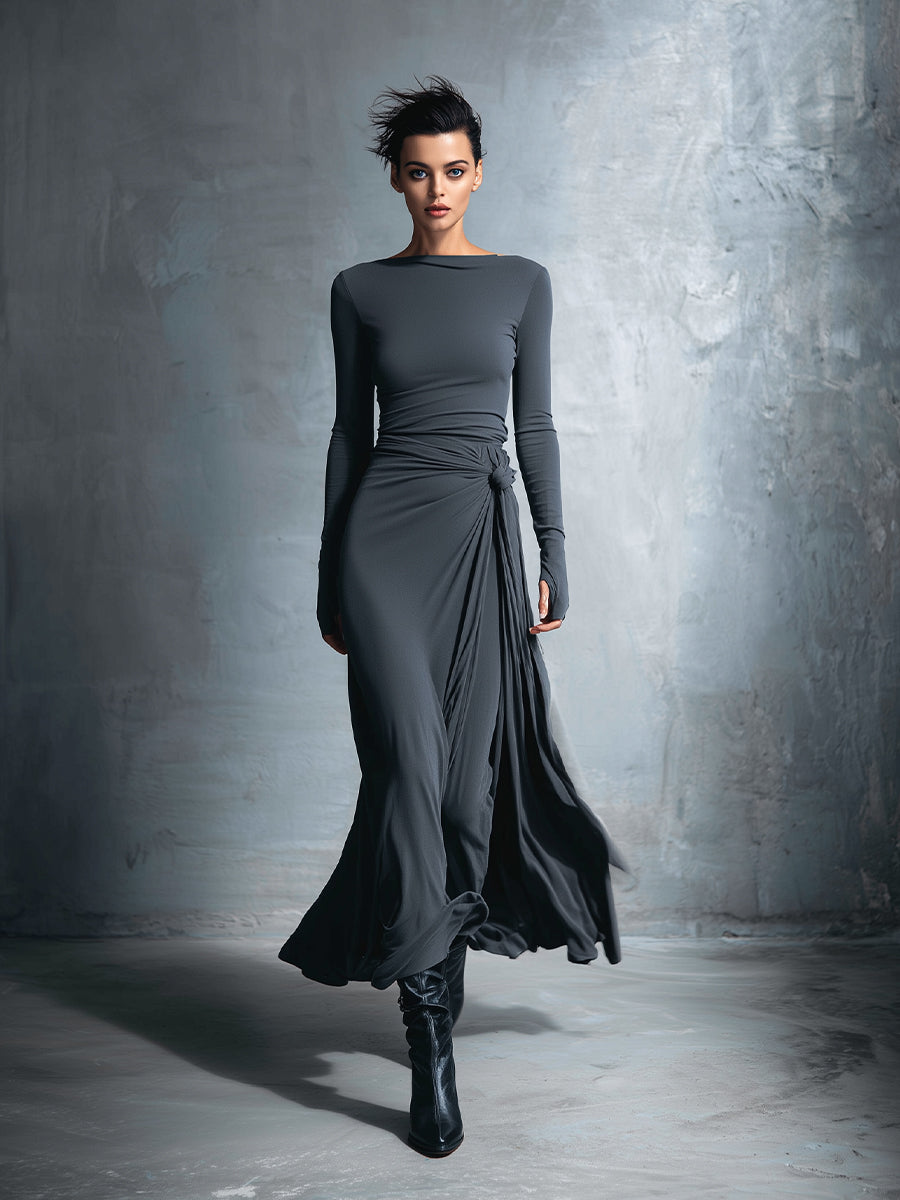Octavia | Side Tie Wrap Maxi Dress