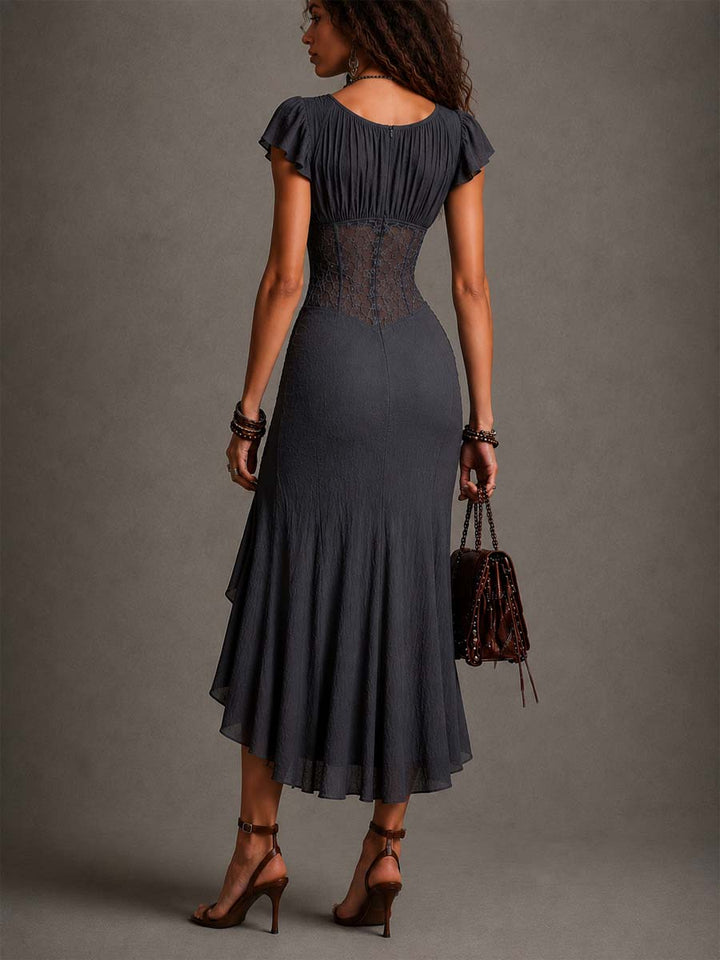 Dark Grey Midi Corset Dress