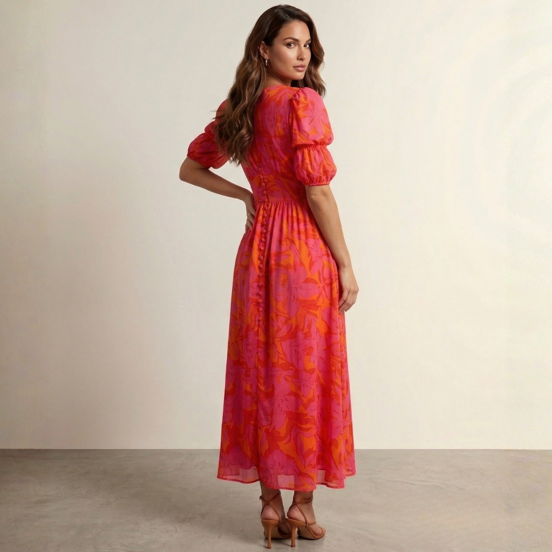 Elena - Maxi Dress Featuring a Plunging Neckline